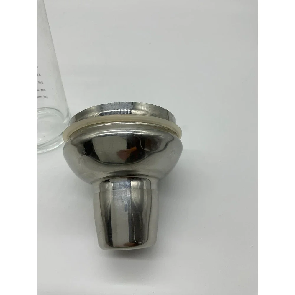 Vintage Cocktail Shaker Unisex 16oz Clear Glass Stainless Steel Barware Tool